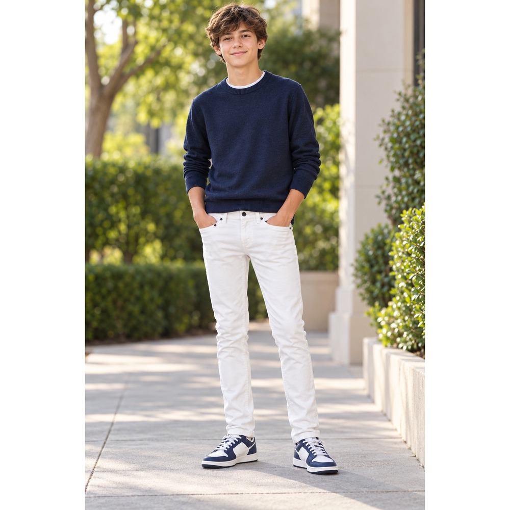 Levis 510 Skinny Jeans White Denim Boys 14 Reg W27 L27 Minimalist Y2K 5510-001